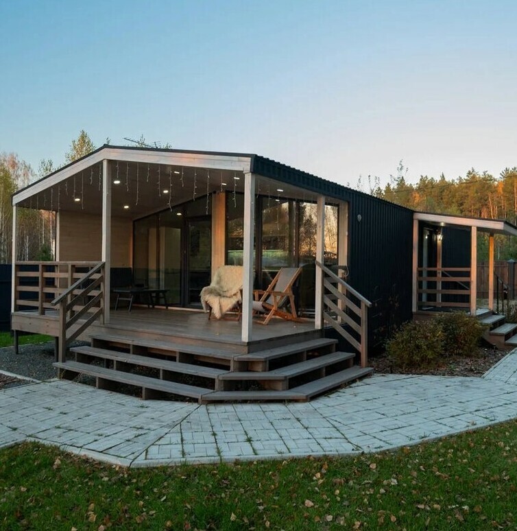 Модульный дом в стиле барн 