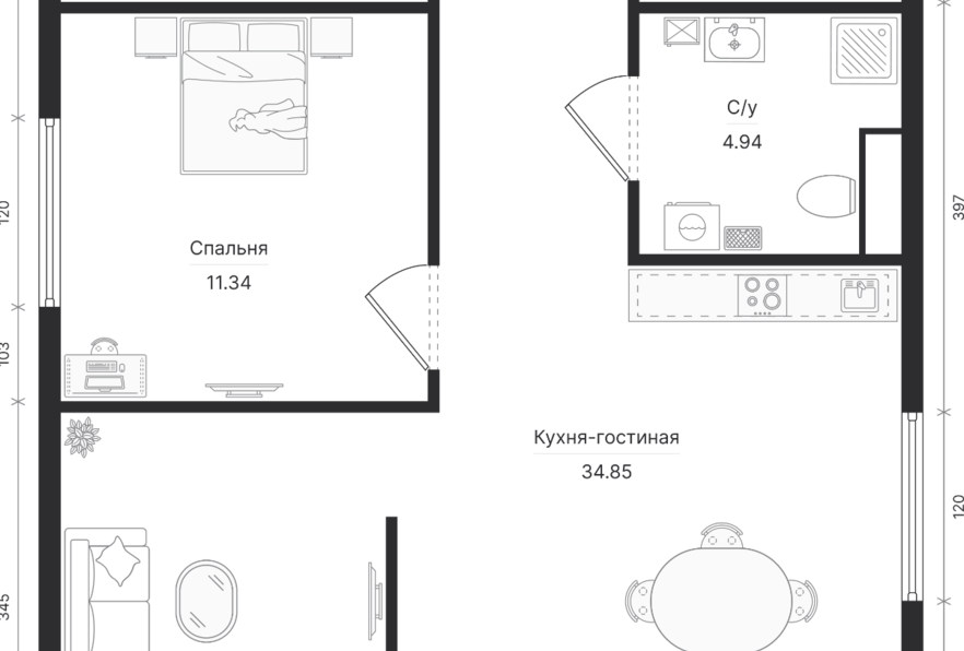 Планировка модульного дома 