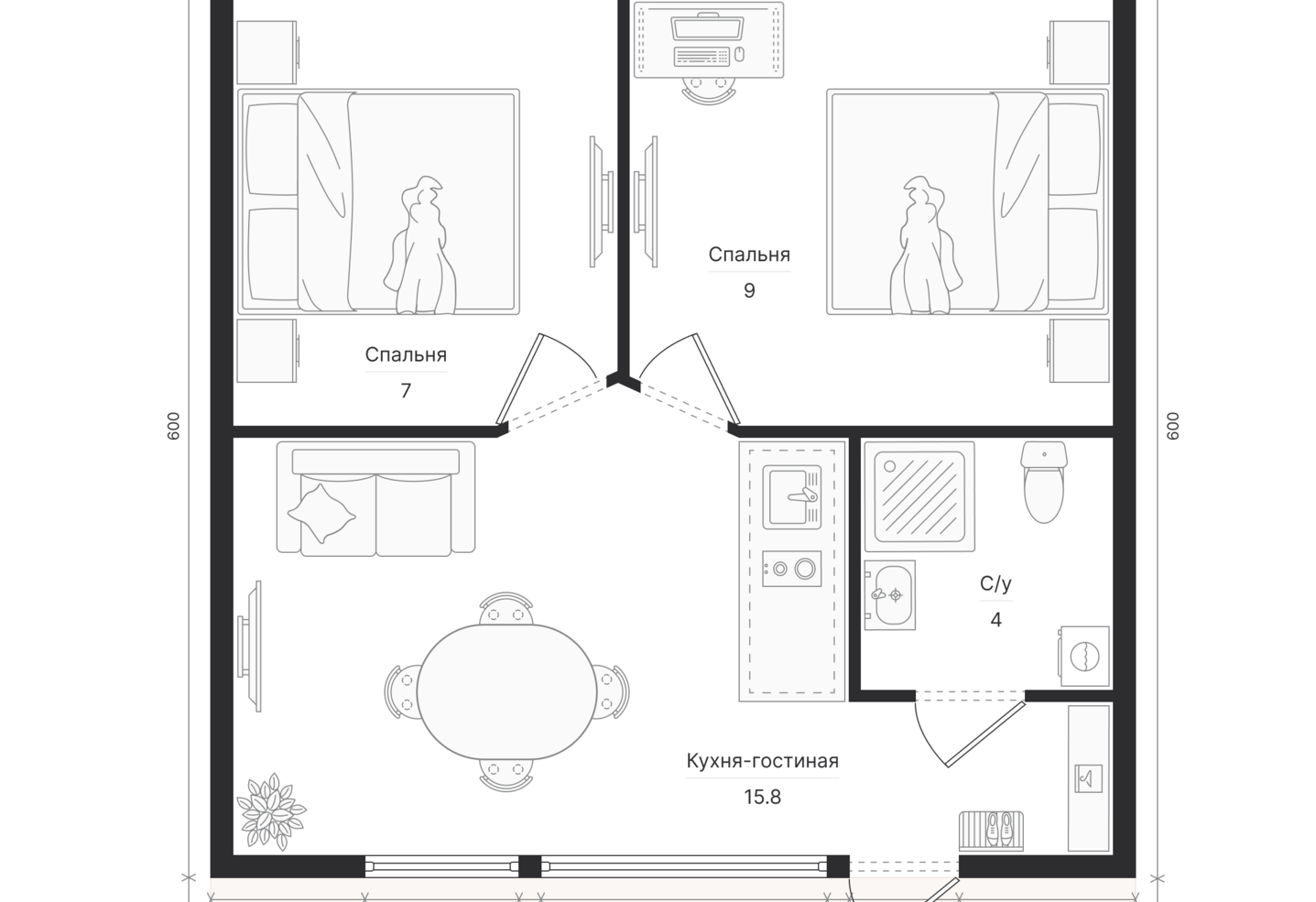 Планировка модульного дома