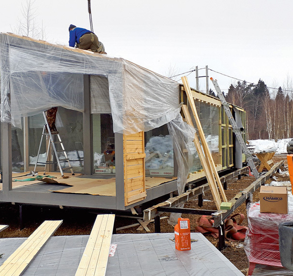 Монтаж модульного дома